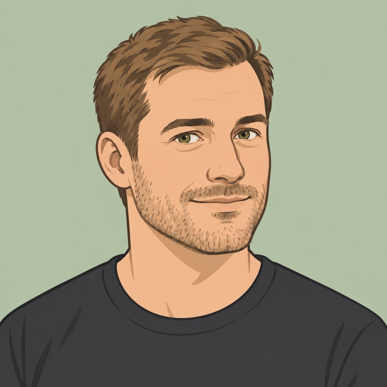 Illustrated author avatar
